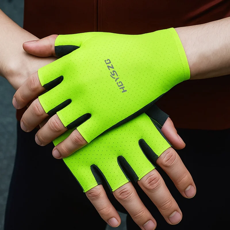 HGYSZG 1 Pair Size XL Cycling Summer Thin Half Finger Gloves Fitness Strength Training Unisex Gloves - Red