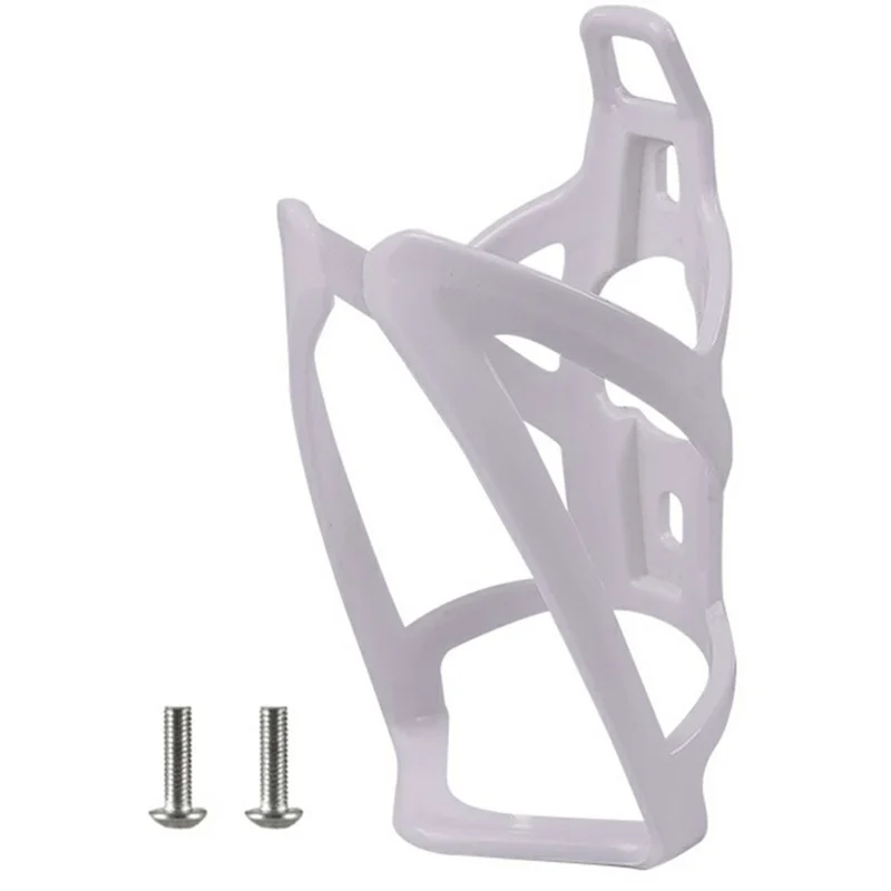 Integrated Bike Water Bottle Cage Mountain Road Bicycle Lightweight Bottle Holder with Screws - White