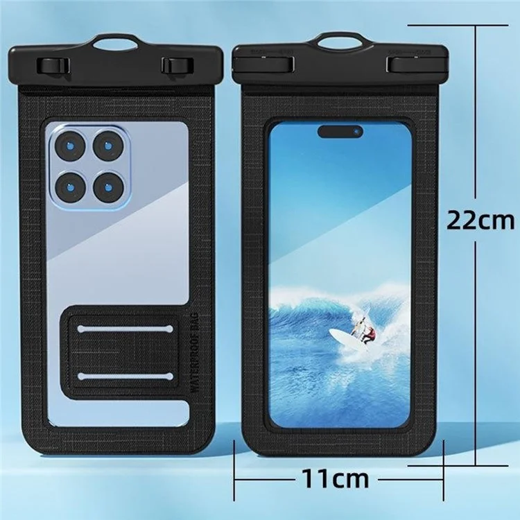 5026 PVC Waterproof 7.2 Inch Phone Pouch IPX8 Touchscreen Swimming Diving Phone Bag with Lanyard - Blue