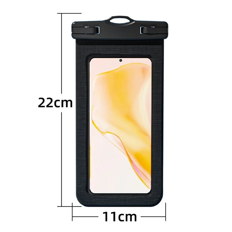 5027 IPX8 Waterproof 7.2 Inch Phone Pouch PVC Touchscreen Swimming Diving Phone Bag with Lanyard - Grey Blue