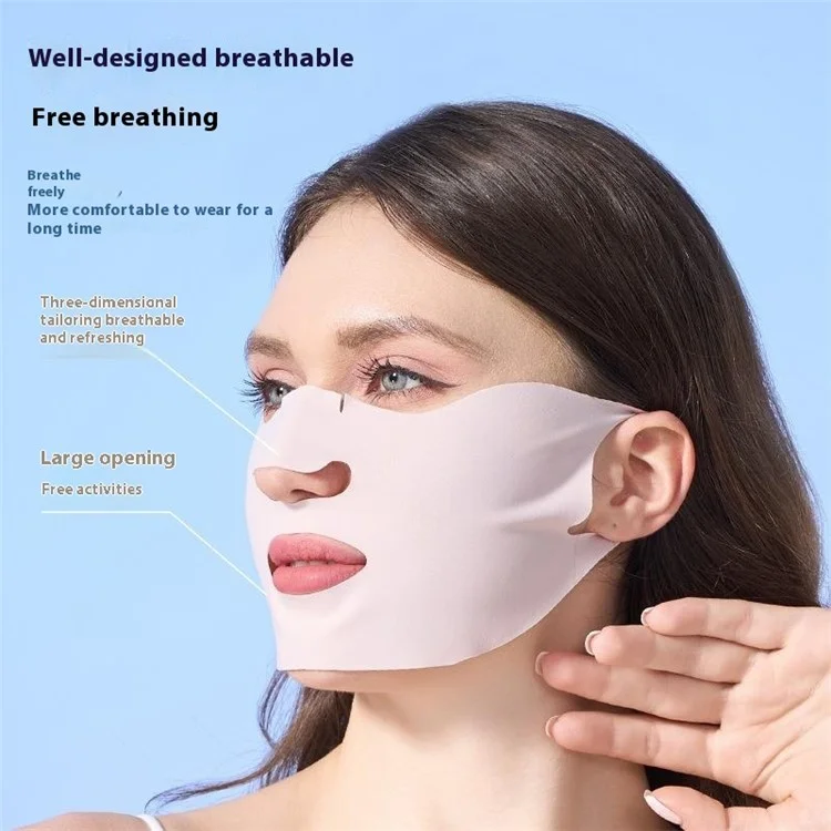 WEST BIKING YP0201469 Masque facial en soie glacée Protection UV d'été Respirant - Rose