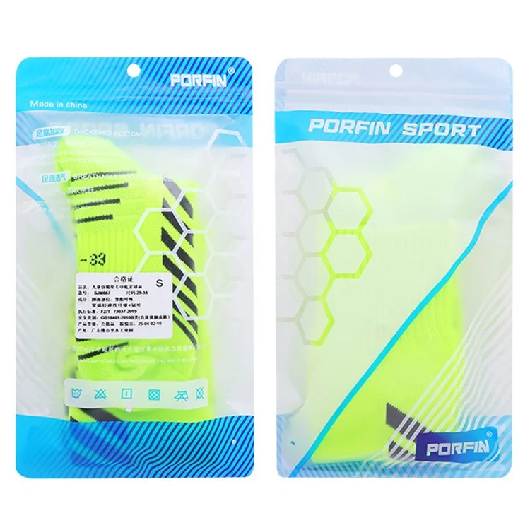 PORFIN 1 Par de Meias de Futebol Longas de Verão para Homens, Secagem Rápida, Antiderrapantes, Cano Alto com Fundo de Toalha, Tamanho G - Azul Escuro+Branco
