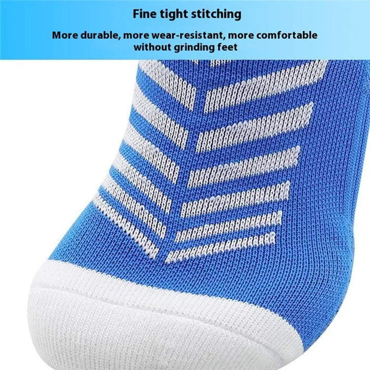 PORFIN 1 Par de Meias de Futebol Longas de Verão para Homens, Secagem Rápida, Antiderrapantes, Cano Alto com Fundo de Toalha, Tamanho G - Azul Escuro+Branco