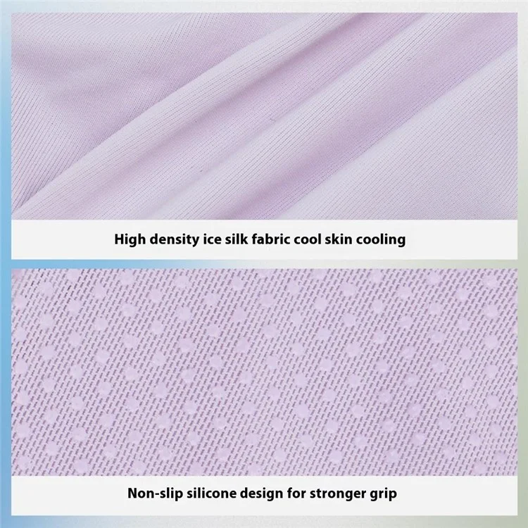 1 Pair Unisex Anti-Slip Palm UV Protection Breathable Ice Silk Gloves Outdoor Cycling Driving Gloves - Purple
