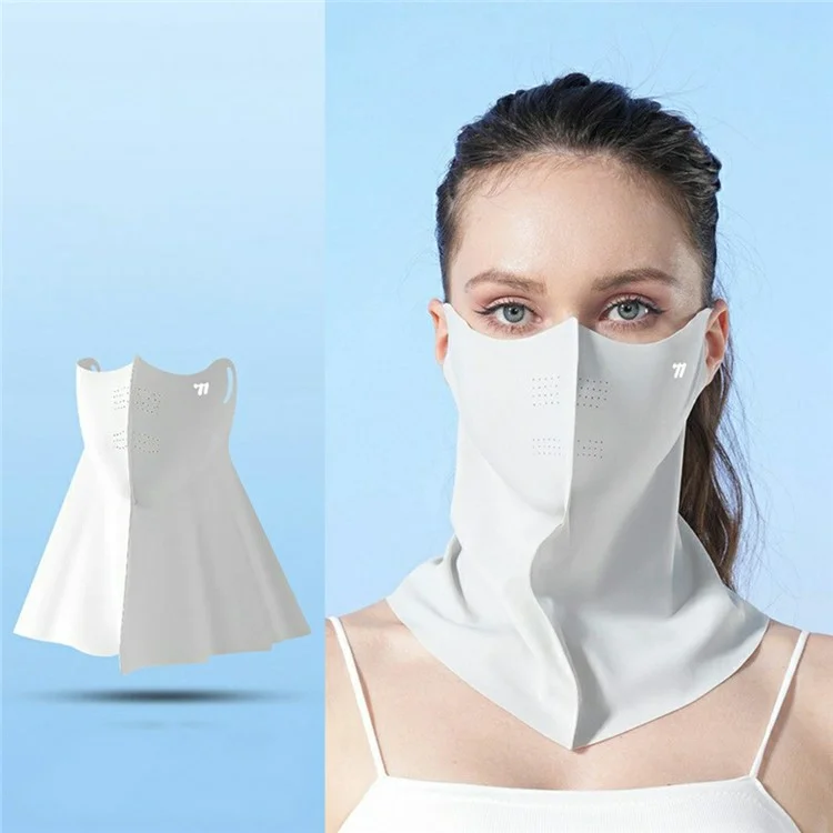 WEST BIKING YP0201472 Face Neck Protection Sun Mask UV Resistant Cooling Ice Silk Cycling Hiking Fishing Mask - Light Grey