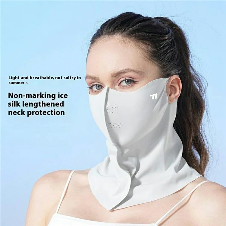 WEST BIKING YP0201472 Face Neck Protection Sun Mask UV Resistant Cooling Ice Silk Cycling Hiking Fishing Mask - Light Grey