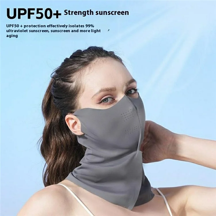 WEST BIKING YP0201472 Face Neck Protection Sun Mask UV Resistant Cooling Ice Silk Cycling Hiking Fishing Mask - Light Grey