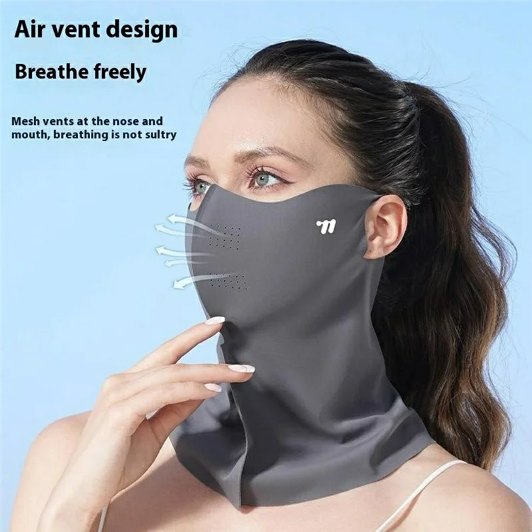 WEST BIKING YP0201472 Face Neck Protection Sun Mask UV Resistant Cooling Ice Silk Cycling Hiking Fishing Mask - Light Grey