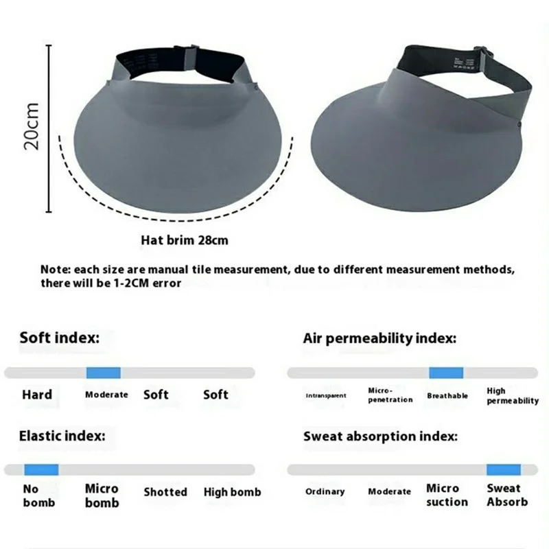 Foldable Wide Brim Hollow Top Sun Hat Women UV Protection Breathable Ice Silk Running Visor Cap - Black