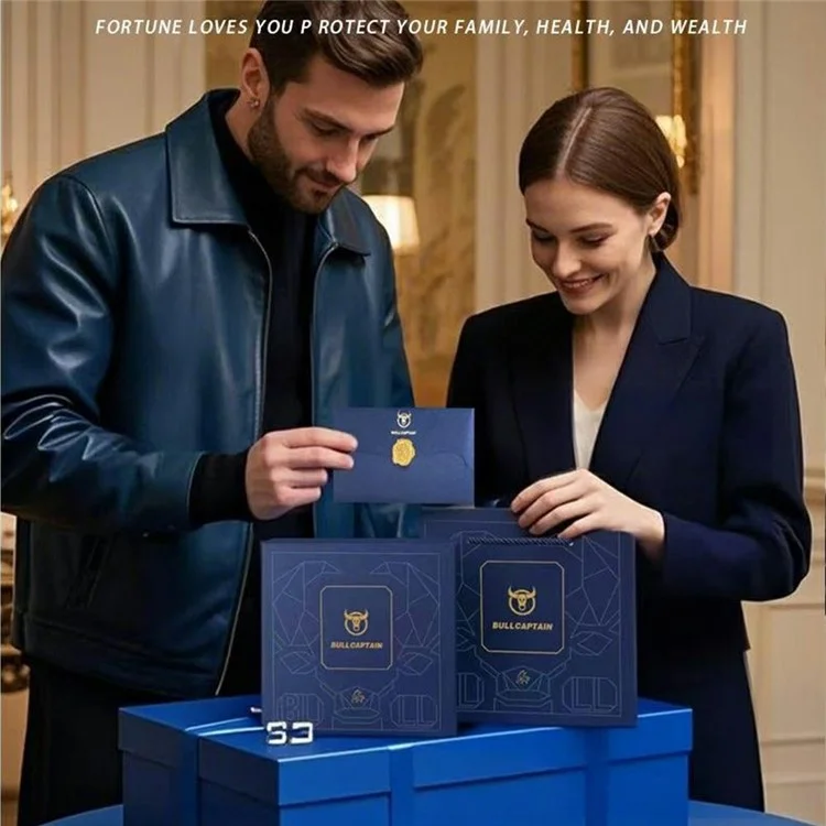BULLCAPTAIN QB0009 Cartera de Cuero de Vacuno para Hombre, Estilo Casual de Negocios, Billetera Plegable con Portarjetas y Monedero, Incluye Llavero