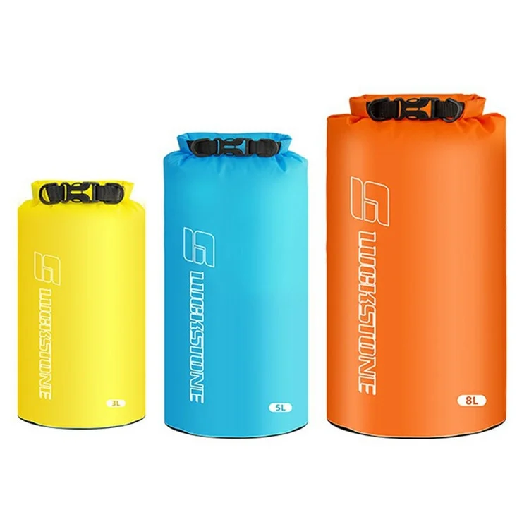 LUCKSTONE Juego de 3 Bolsas Impermeables para Exteriores de 3L / 5L / 8L, Bolsa Ligera de Almacenamiento para Camping y Navegación