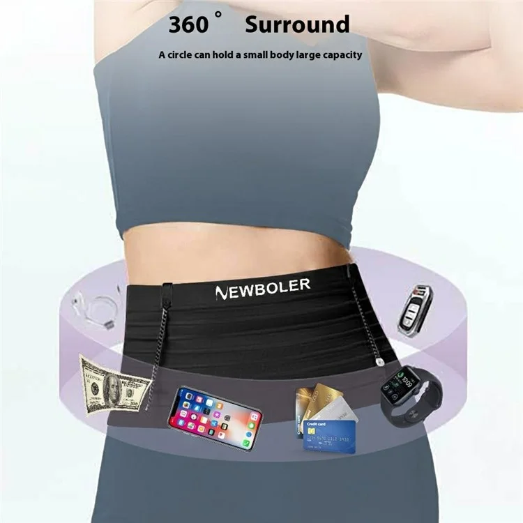 NEWBOLER BIKF-BAG652 Bolsa de Cintura Ultrafina para Corrida de Maratona com Armazenamento de Celular - P
