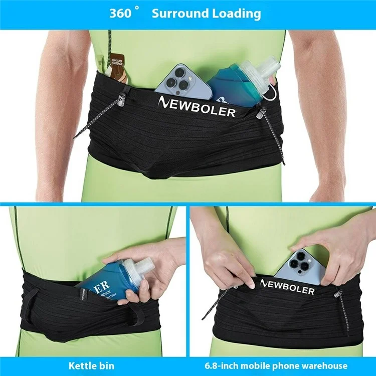 NEWBOLER BIKF-BAG652 Bolsa de Cintura Ultrafina para Corrida de Maratona com Armazenamento de Celular - P