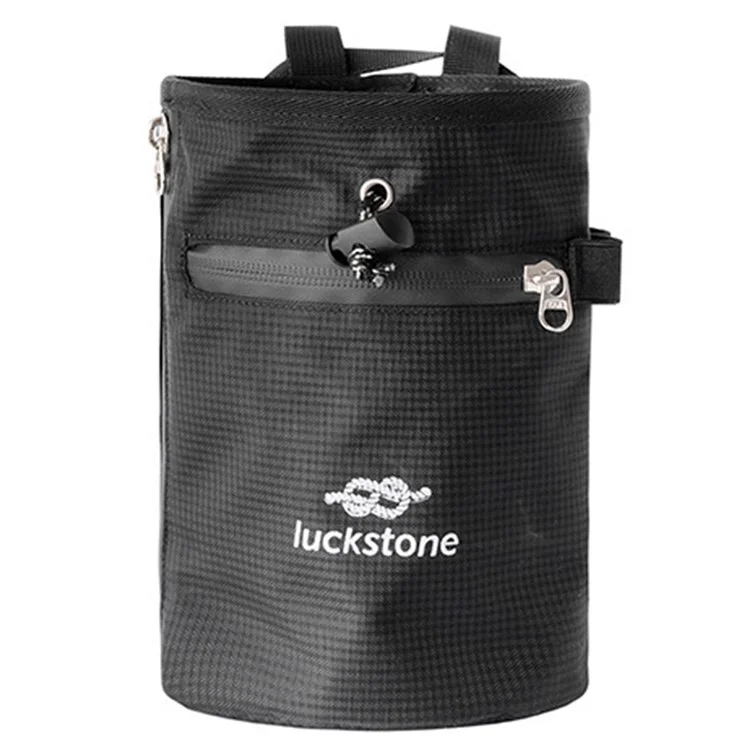 LUCKSTONE Chalk Storage Bag Rock Climbing Fitness Dry Powder Pouch Waist Hanging Pet Training Treat Bag - Black