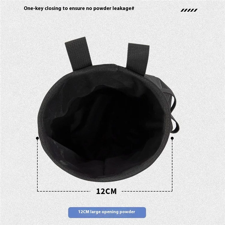 LUCKSTONE Chalk Storage Bag Rock Climbing Fitness Dry Powder Pouch Waist Hanging Pet Training Treat Bag - Black