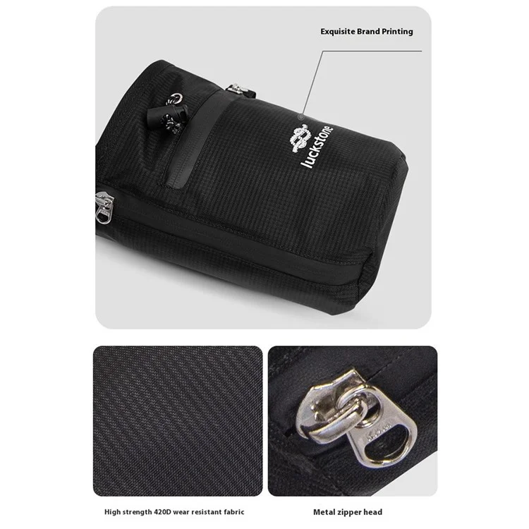 LUCKSTONE Chalk Storage Bag Rock Climbing Fitness Dry Powder Pouch Waist Hanging Pet Training Treat Bag - Black
