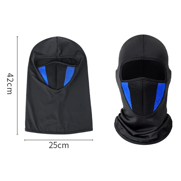 Summer Thin Breathable Cycling Balaclava Dual-Color Mesh Design Motorcycle Windproof Face Mask Hood - Black