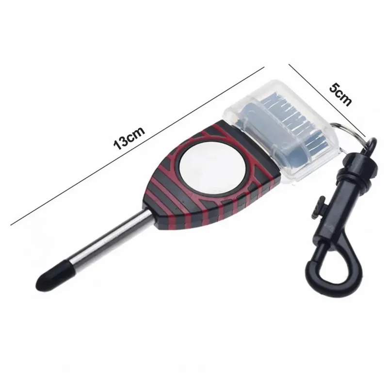 Brosse de nettoyage portable à double tête pour clubs de golf - Outil de nettoyage des rainures en acier inoxydable - Noir+Rouge