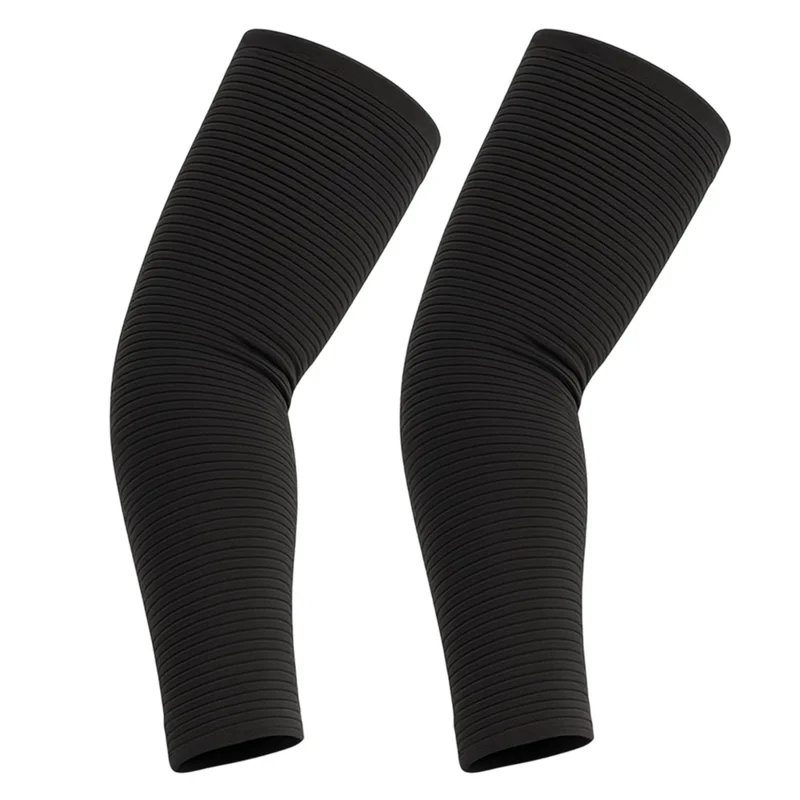 Outdoor Sports Gestreifte Armstulpen Sonnenschutz Eisseiden Armschützer für Radfahren / Wandern / Angeln - Schwarz