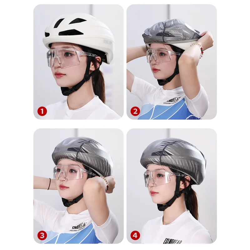 ESLNF 01AD0001 Cycling Helmet Rain Cover Waterproof Dustproof Elastic Rain Shield for Bike Helmet
