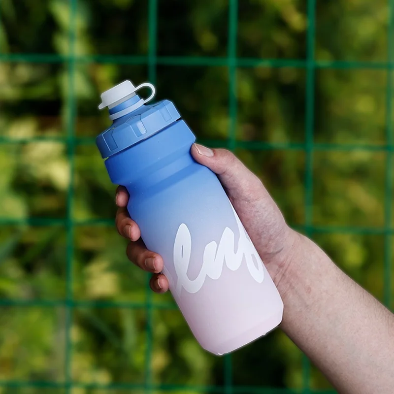 650ml Outdoor Sports LDPE Wasserflasche für Camping, Radfahren, Wandern - Auslaufsichere Flasche mit Farbverlauf (BPA-frei, Keine FDA) - Blau / Lila