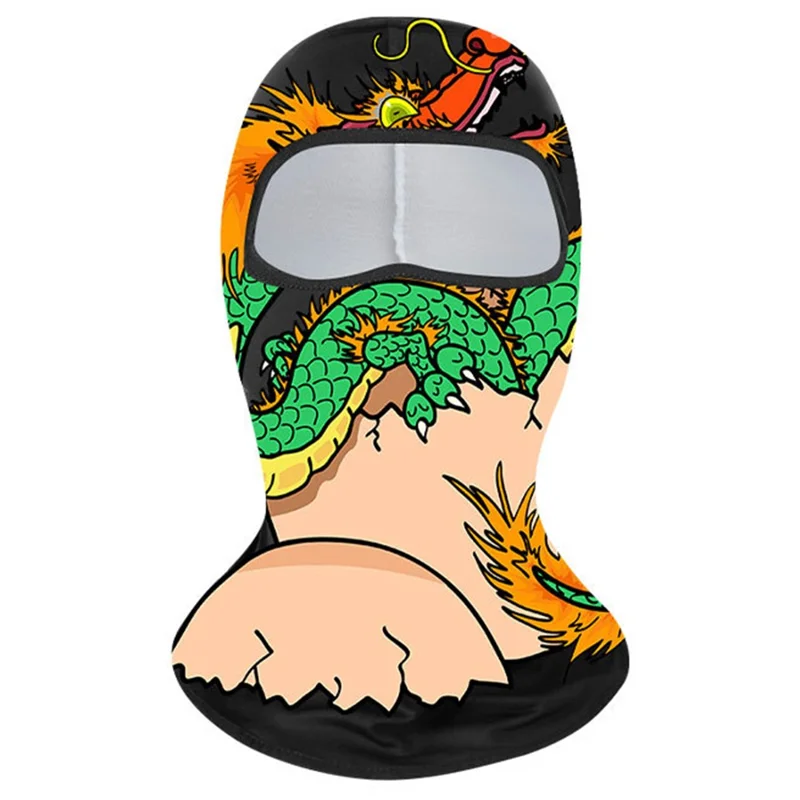 Drachen-Print Motorrad Sturmhaube aus Milchseide für Sommer Sonnenschutz Gesichtsmaske - SLTT-001