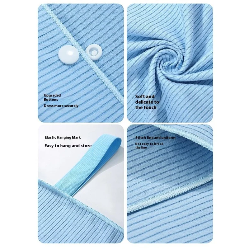 GOLOVEJOY LJ05 Serviette de plage avec bouton Séchage rapide Absorbante Couverture de maillot de bain, 80 x 130 cm - Bleu ciel