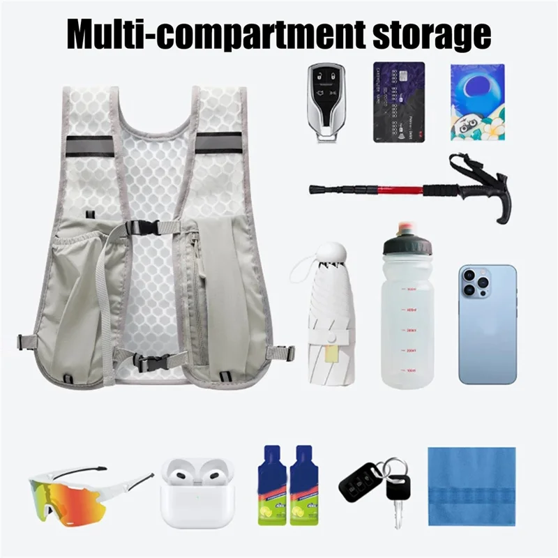 Outdoor Hydration Backpack Lightweight Vest Cycling Hiking Trail Running Unisex Water Bladder Daypack - Baby Blue