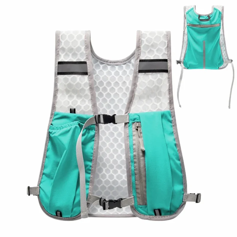 Outdoor Hydration Backpack Lightweight Vest Cycling Hiking Trail Running Unisex Water Bladder Daypack - Baby Blue