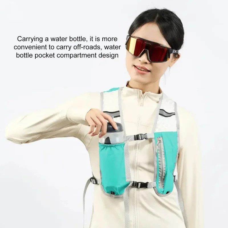 Outdoor Hydration Backpack Lightweight Vest Cycling Hiking Trail Running Unisex Water Bladder Daypack - Baby Blue