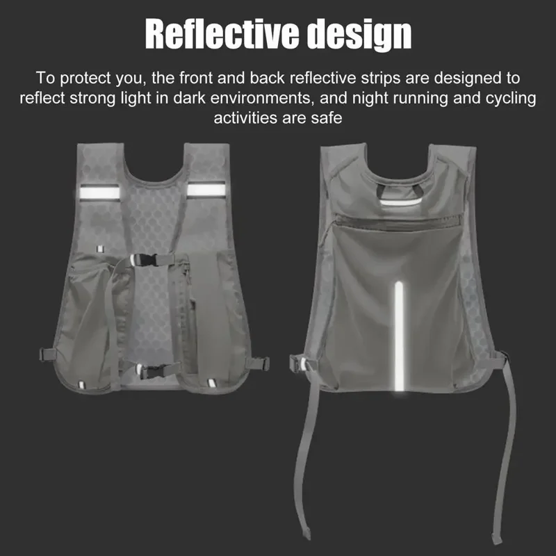 Outdoor Hydration Backpack Lightweight Vest Cycling Hiking Trail Running Unisex Water Bladder Daypack - Baby Blue