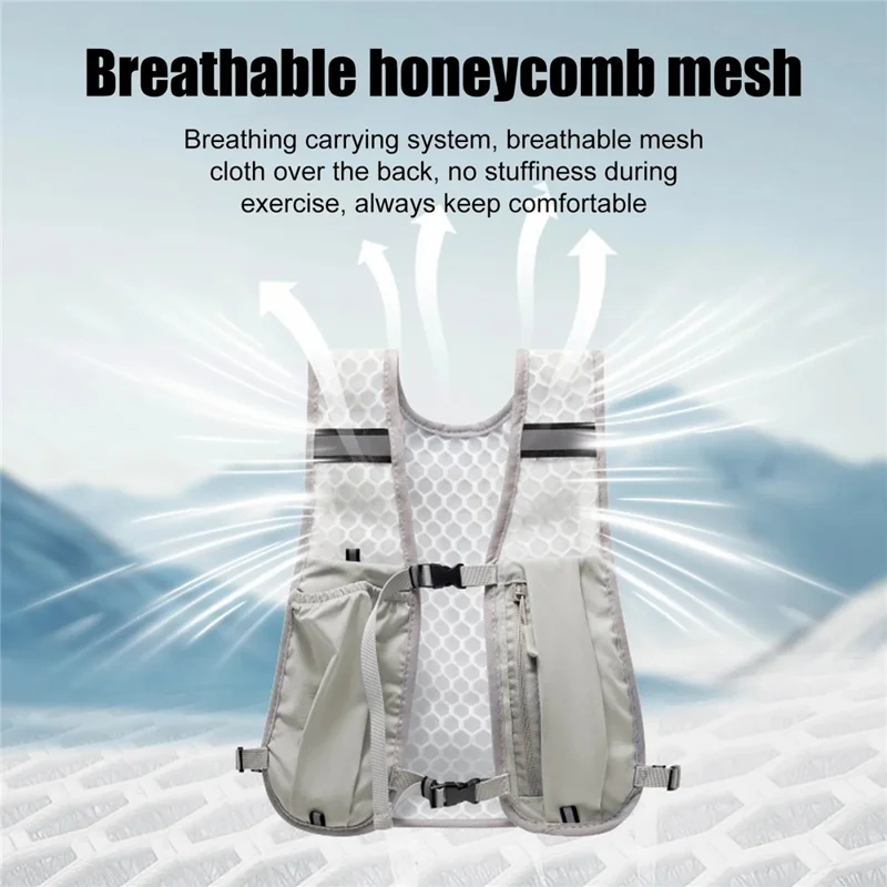 Outdoor Hydration Backpack Lightweight Vest Cycling Hiking Trail Running Unisex Water Bladder Daypack - Baby Blue