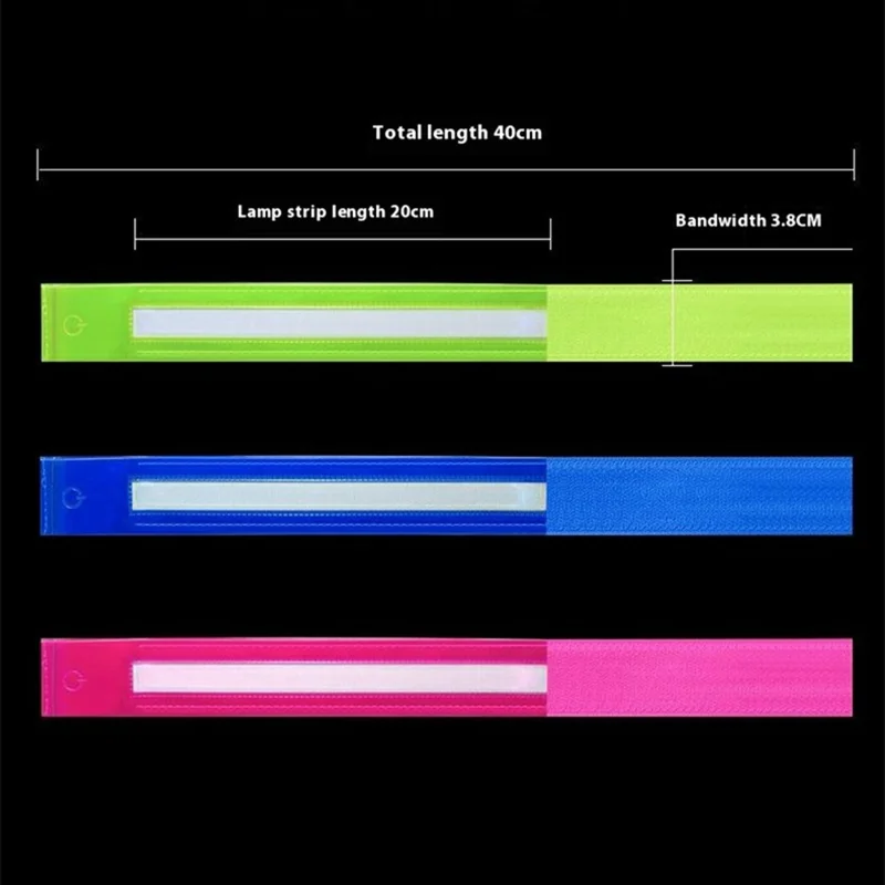 Braçadeira Refletiva L8 USB Recarregável para Ciclismo e Corrida Noturna com Luz LED - Verde