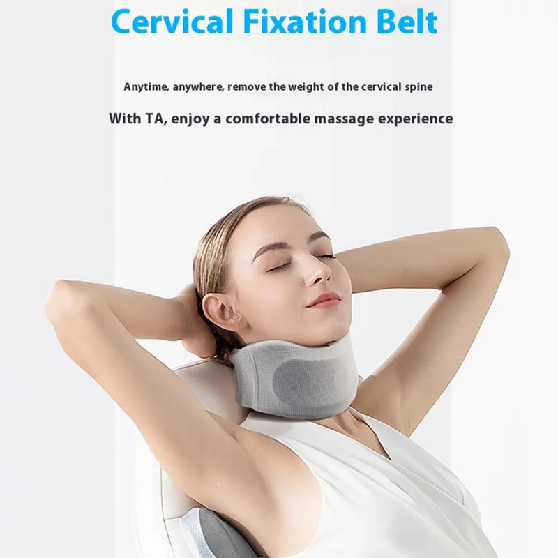 YF-JZ026 Neck Posture Corrector Breathable Ice Silk Collar Cervical Support Anti Forward Head Traction Device - Light Grey / M