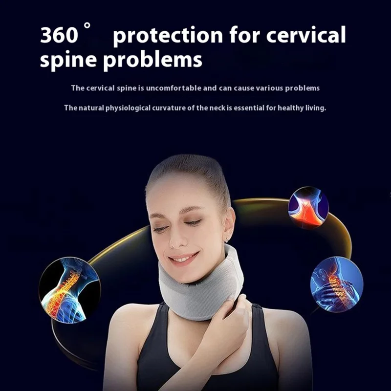 YF-JZ026 Neck Posture Corrector Breathable Ice Silk Collar Cervical Support Anti Forward Head Traction Device - Light Grey / M