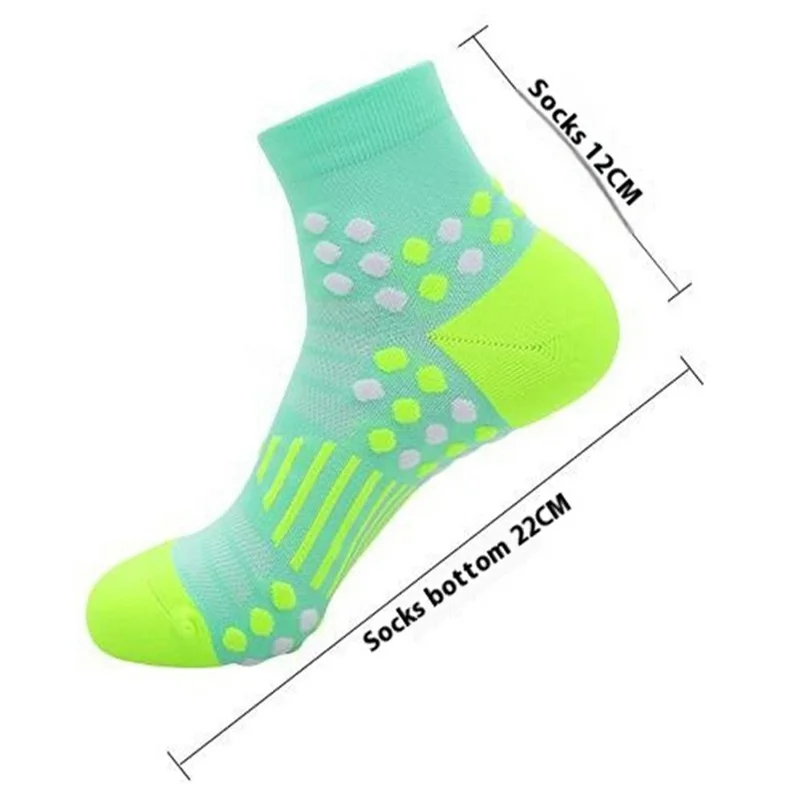 PORFIN 3017 Chaussettes de Marathon Professionnelles Respirantes Anti-Dérapantes Mi-Mollet, Taille L : 39-44 - Bleu Coloré