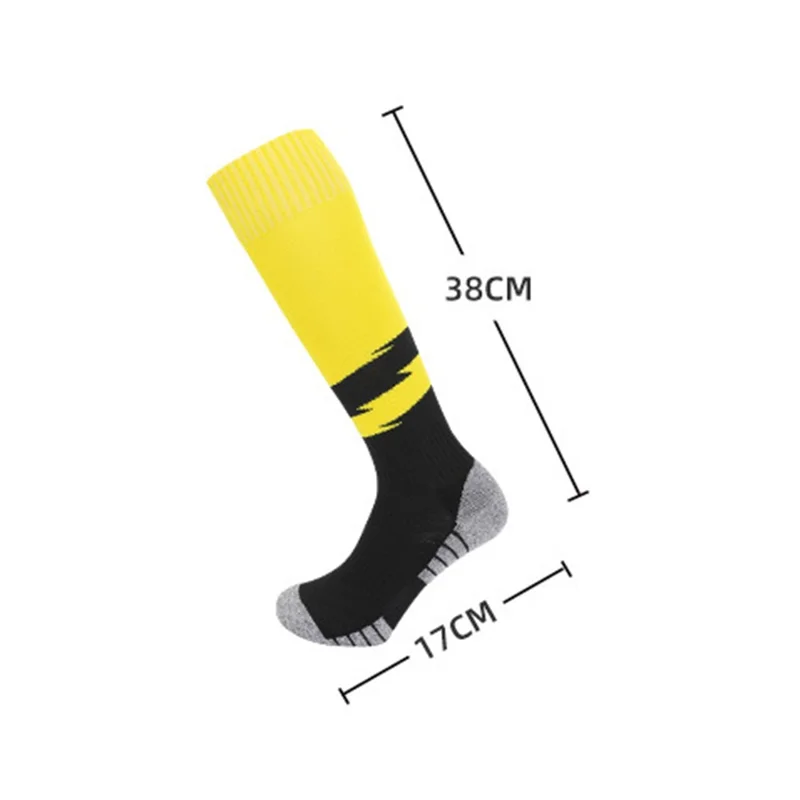 PORFIN 1 Pair Size S Knee High Soccer Socks Anti-Slip Breathable Athletic Socks for Football Soccer (28-33) - Fluorescent Green