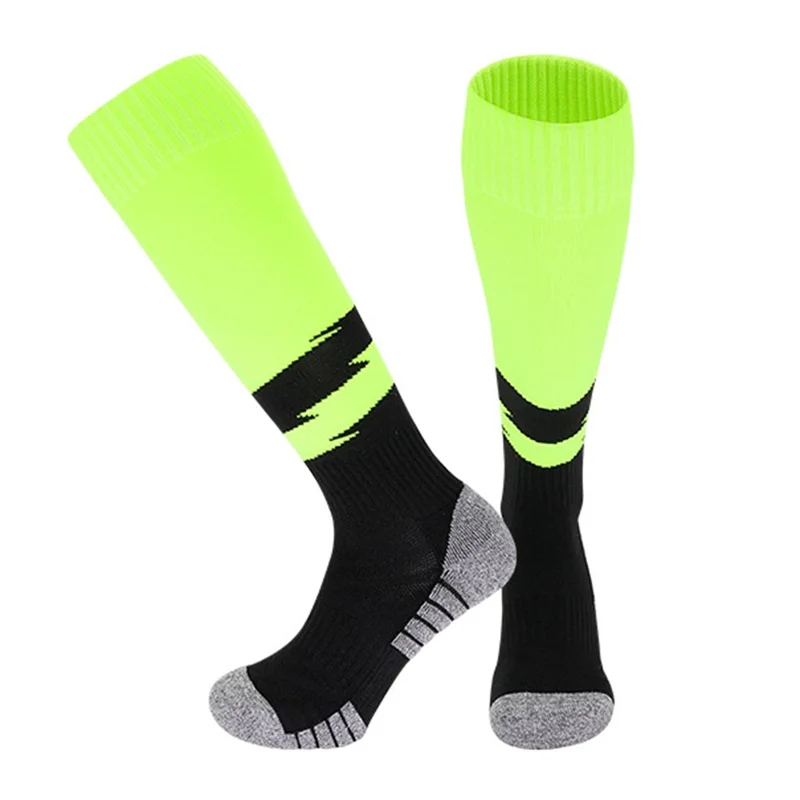 PORFIN 1 Pair Size S Knee High Soccer Socks Anti-Slip Breathable Athletic Socks for Football Soccer (28-33) - White  /  Blue
