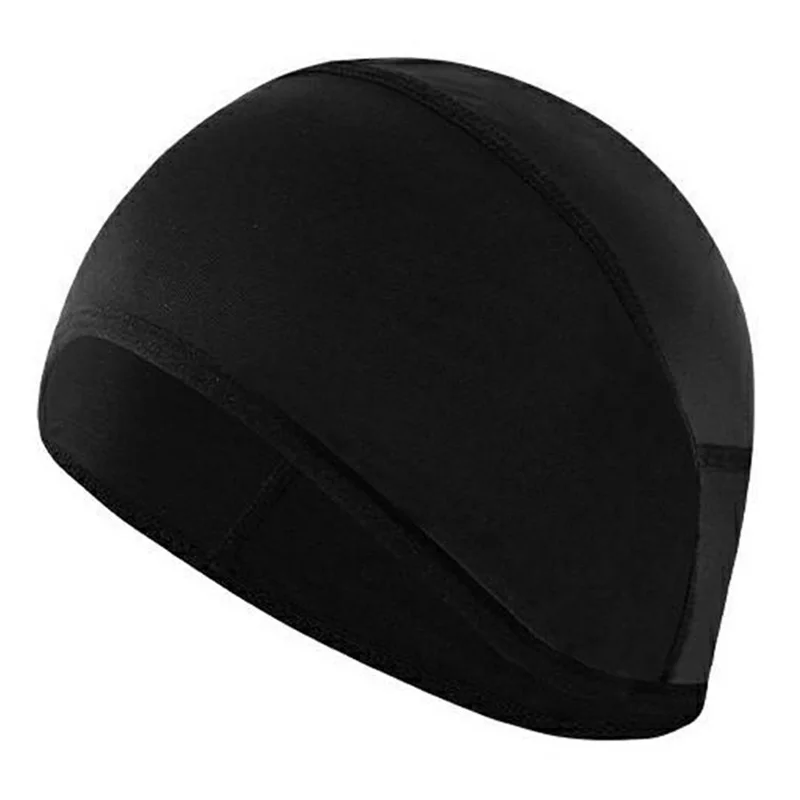 Summer Ice Silk Sun Protection Cycling Cap Breathable Helmet Liner Outdoor Sports Hat - Black / No Glasses Holes