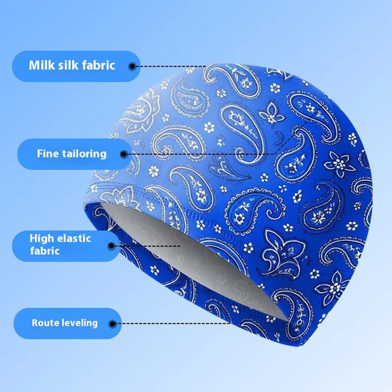 Summer Sun Protection Beanie Hat Paisley Pattern Milk Silk Motorcycle Helmet Liner Cap - Blue