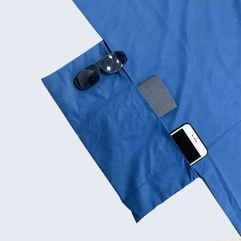 Funda para Tumbona de Playa Azul Cielo - Protector de Microfibra Absorbente de Secado Rápido para Piscina y Terraza con Bolsillo Lateral, 75x215cm