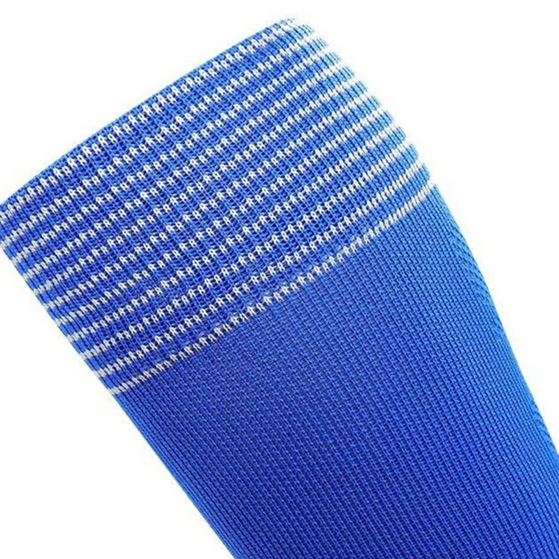 PORFIN 1 paire de chaussettes de football professionnelles Chaussettes à tube long épaisses antidérapantes, M pour pointure 34-38 - Bleu