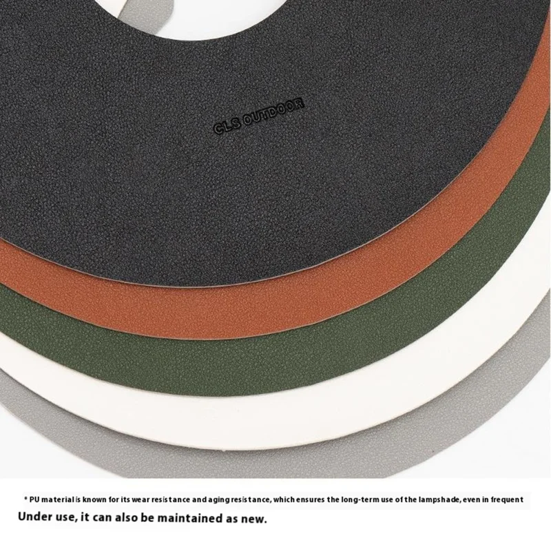 Funda de pantalla de lámpara de color sólido CLS Tamaño S Portátil de cuero de PU para camping al aire libre - Marrón
