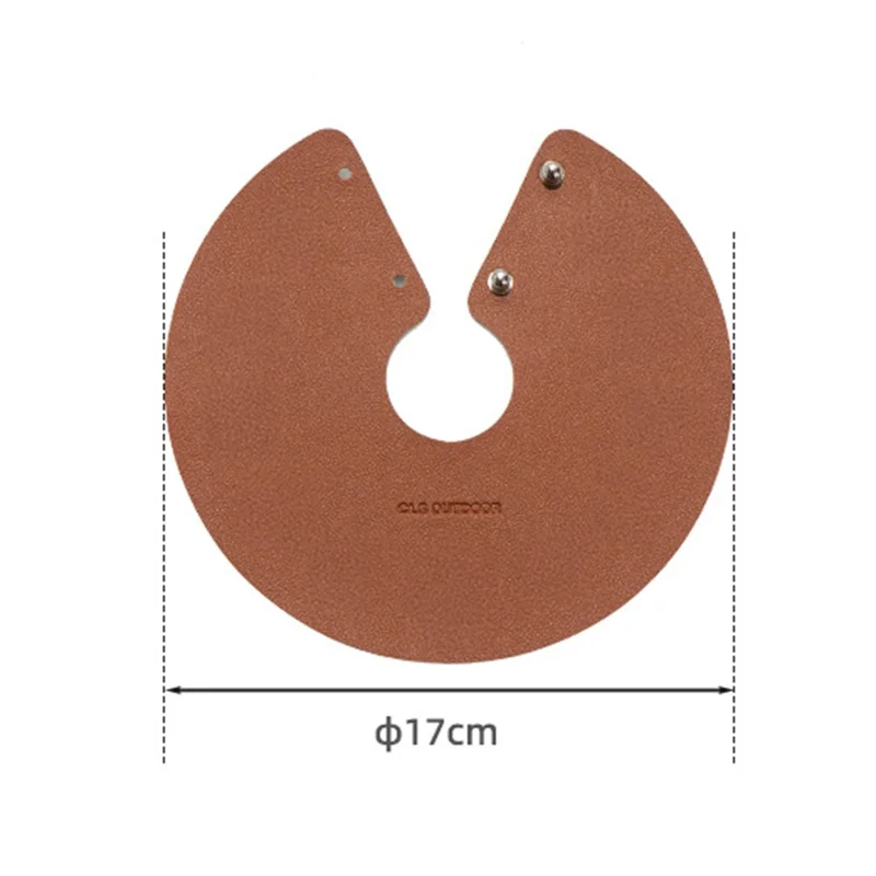 Funda de pantalla de lámpara de color sólido CLS Tamaño S Portátil de cuero de PU para camping al aire libre - Marrón