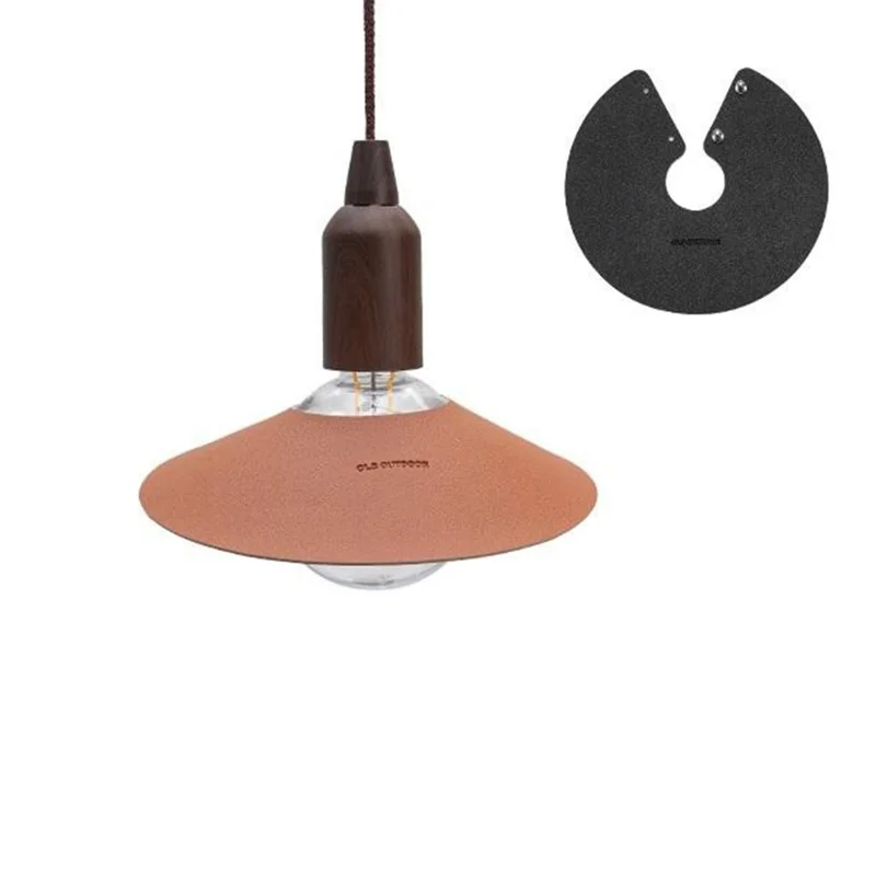 Housse de lampe de couleur unie de taille S CLS Portable en cuir PU pour le camping en plein air - Vert armée