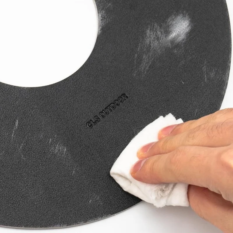 CLS Size L Solid Color Lampshade Cover Portable PU Leather Light Shade for Outdoor Camping - Army Green