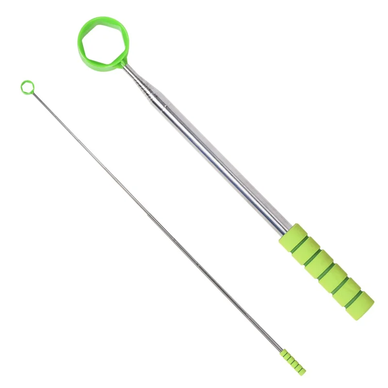 D541 Stainless Steel Golf Ball Retriever 2.7m Telescopic Picker Grabber with Comfortable EVA Grip - Green