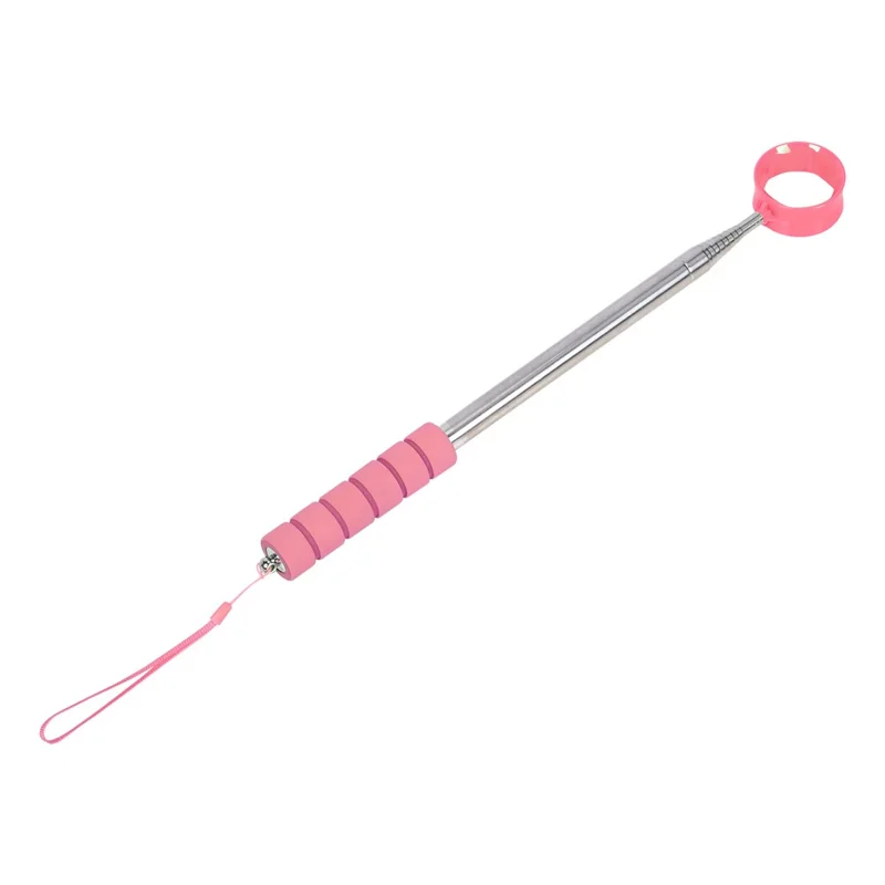 D541 Stainless Steel Golf Ball Retriever 2.7m Telescopic Picker Grabber with Comfortable EVA Grip - Pink