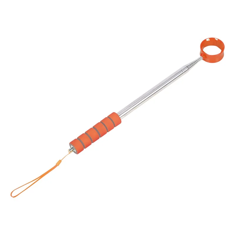 D541 Stainless Steel Golf Ball Retriever 2.7m Telescopic Picker Grabber with Comfortable EVA Grip - Orange