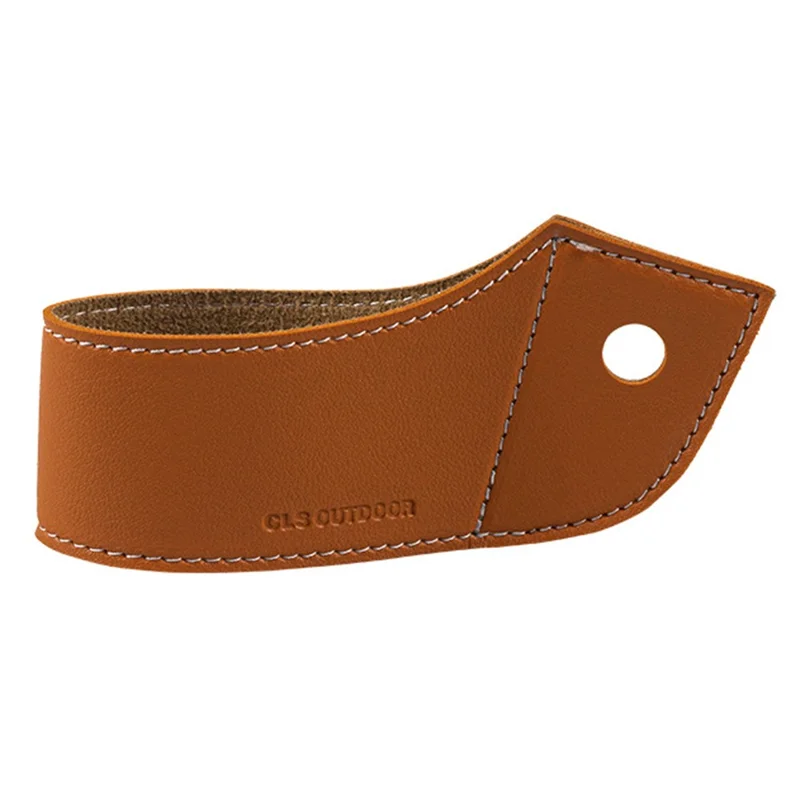 Manchon en cuir PU CLS Outdoor pour tasse de camping, pique-nique et BBQ - Protection contre la chaleur et les brûlures - Marron clair
